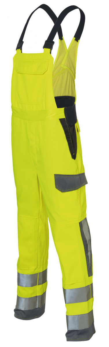 KBLER-Warnschutz, Latzhose arc2, Protectiq High Vis, ca. 320g/m, warngelb/anthrazit