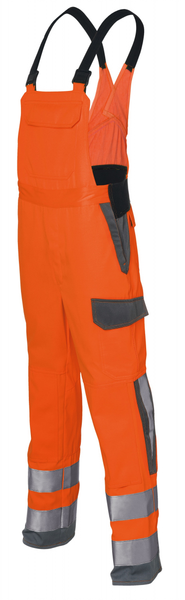 KBLER-Warnschutz, Latzhose arc2, Protectiq High Vis, ca. 320g/m, warnorange/anthrazit