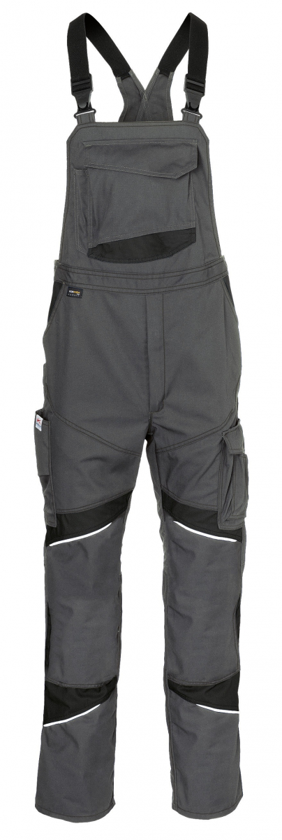 KÜBLER-Workwear, Activiq Cotton+, Latzhose, ca. 305g/m², anthrazit/schwarz