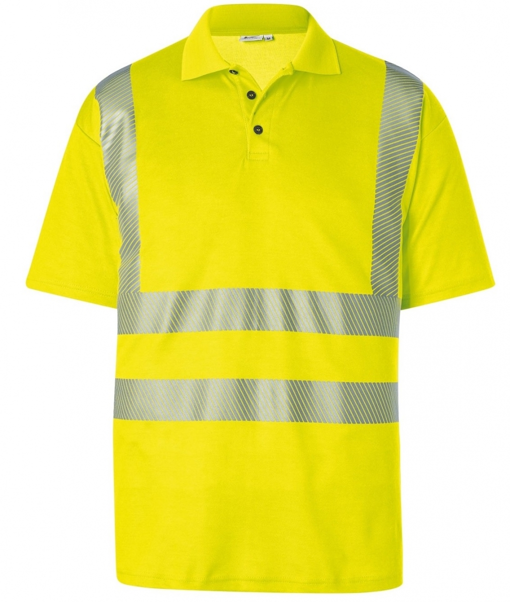 KBLER-Warnschutz, REFLECTIQ Polo-Shirt, PSA 2, ca.180g/m, warngelb