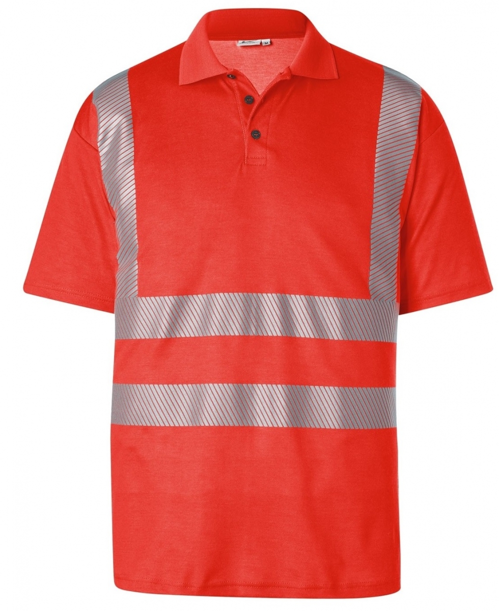 KBLER-Warnschutz, REFLECTIQ Polo-Shirt, PSA 2, ca.180g/m, warnrot