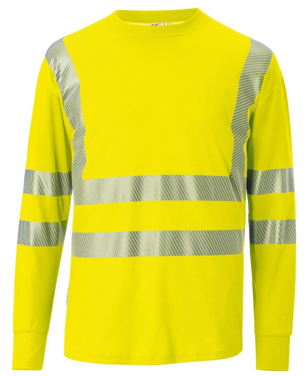 KÜBLER-Warnschutz, REFLECTIQ Langarmshirt, PSA 2, ca.180g/m², warngelb