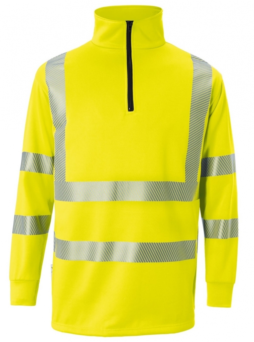 KBLER-Warnschutz, REFLECTIQ Zip-Sweater, PSA 2, ca.300g/m, warngelb