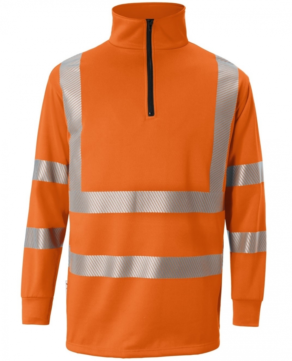 KBLER-Warnschutz, REFLECTIQ Zip-Sweater, PSA 2, ca.300g/m, warnorange