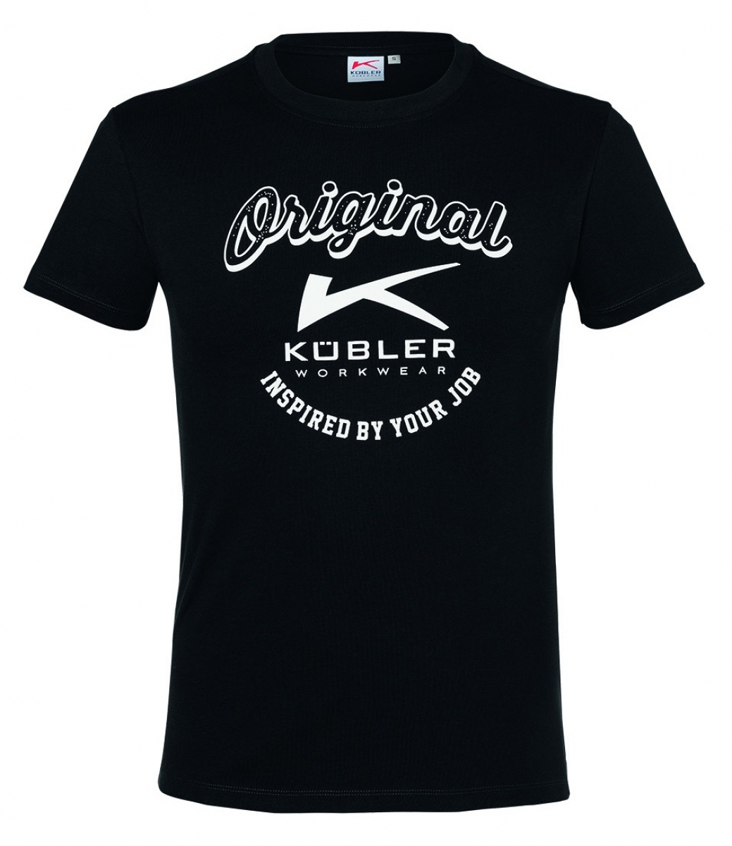 KBLER-Worker-Shirts, Workwear-T-Shirts Print, 200 g/m, schwarz