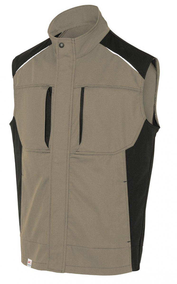 KÜBLER-Workwear, Activiq-Arbeitsweste, 270 g/m², sandbraun/schwarz