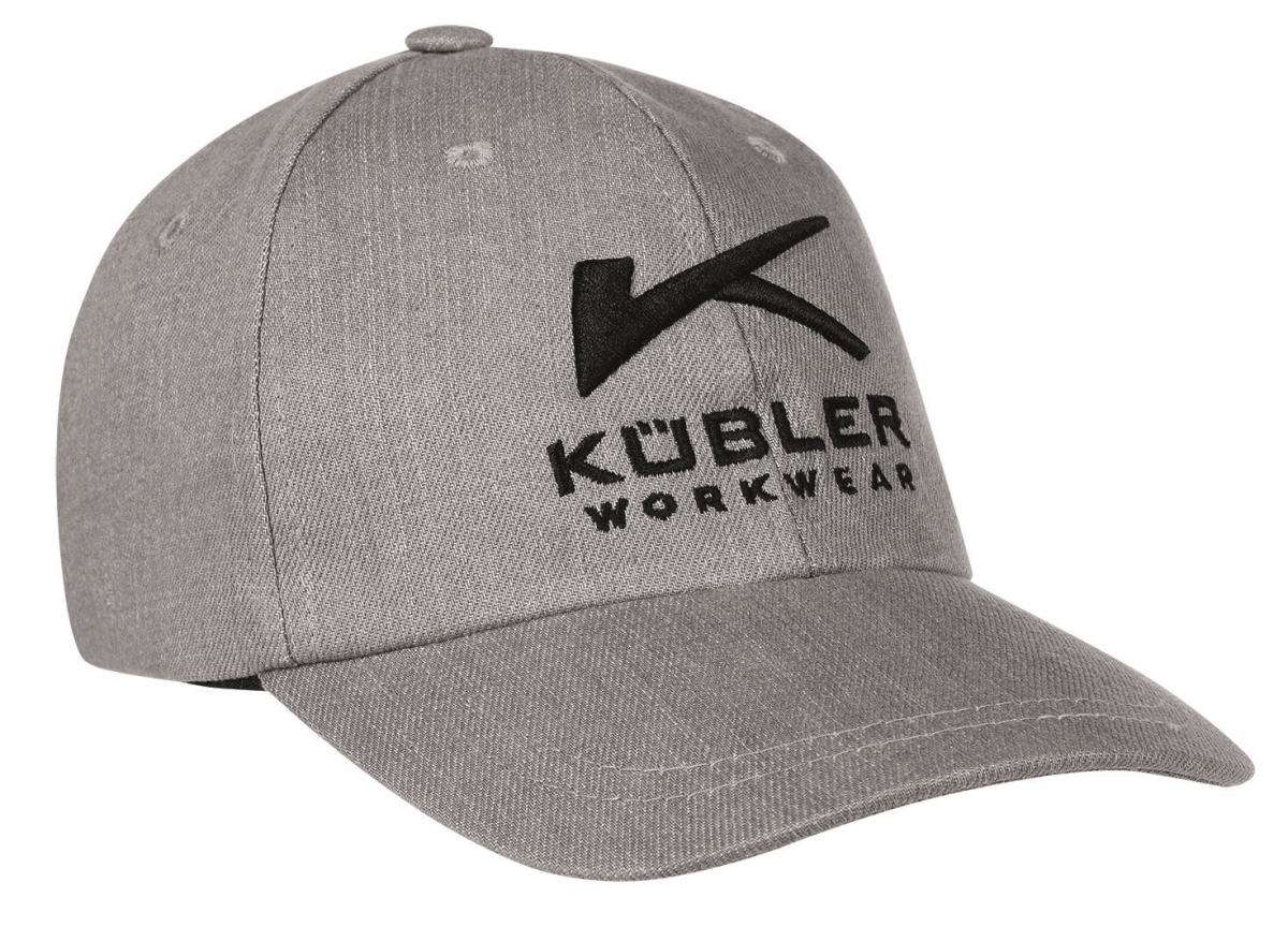 KÜBLER-Workwear, Basecap mit Stickerei, hellgrau