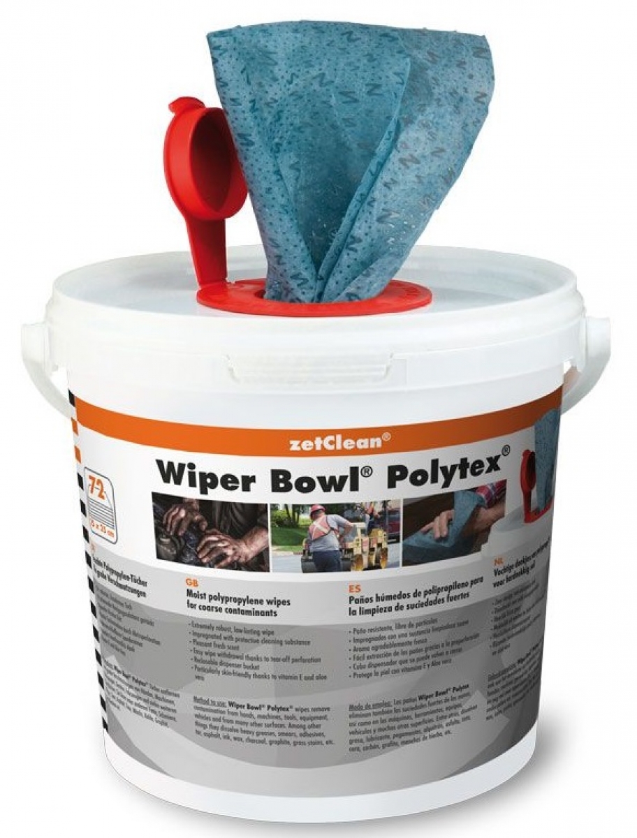 ZVG-Hygiene-Papier, Wiper Bowl Polytex im Spendereimer, feuchte Reinigungstcher, VE = 1