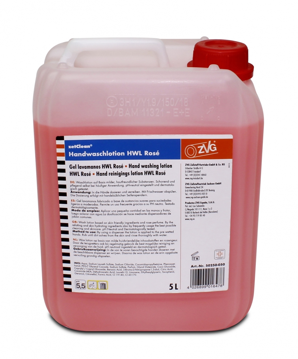 ZVG-ZetClean-Hygiene, Handwaschlotion, Ros, VE: 4 Kanister  5 Liter
