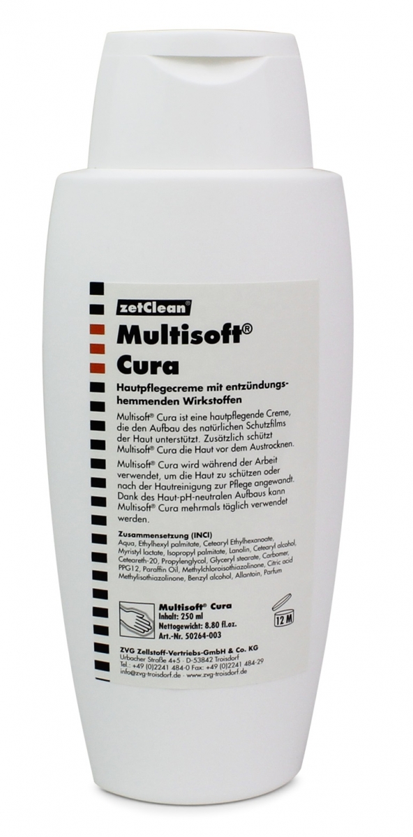 ZVG-ZetClean-Hygiene, Hautpflegecreme Multisoft Cura,VE: 24 Flaschen a 250 ml