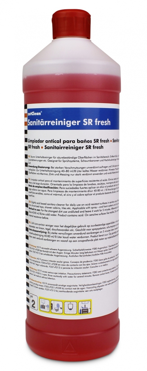 ZVG-ZetClean-Hygiene, Sanitrreiniger, `zet-SR-fresh`, VE = 12 Flaschen  1-Liter