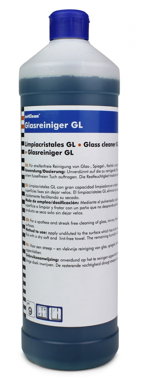ZVG-ZetClean-Hygiene, Glasreiniger, `zet-Glas` fettlslich mitSpritzverschluss, VE: 12 Fl.  1 Liter