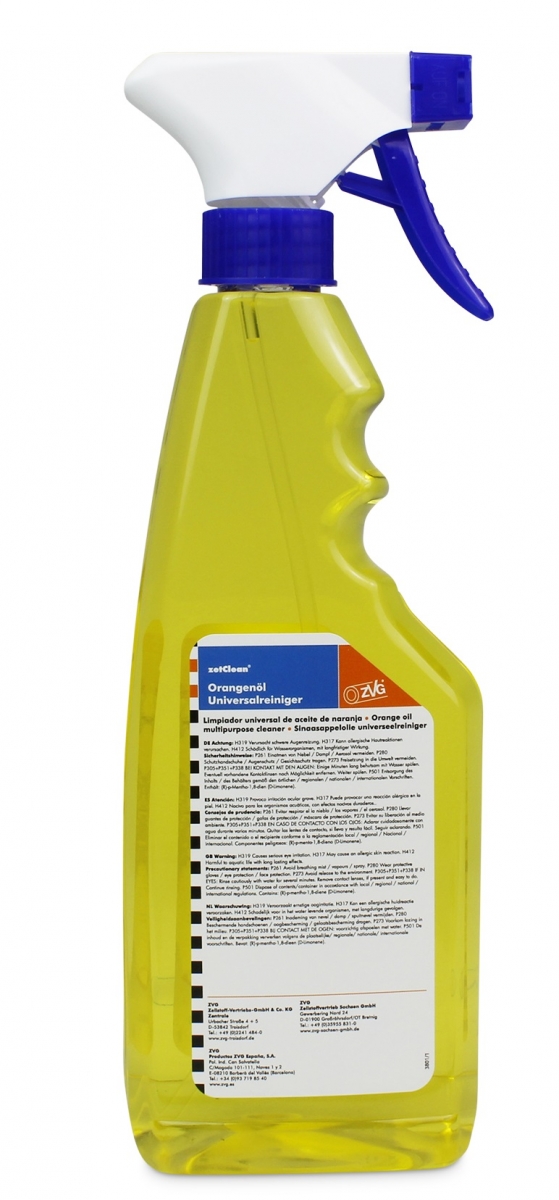 ZVG-ZetClean-Hygiene, Orangenlreiniger mit Schraubverschluss, VE: 12 Flaschen  500 ml (Konzentrat)