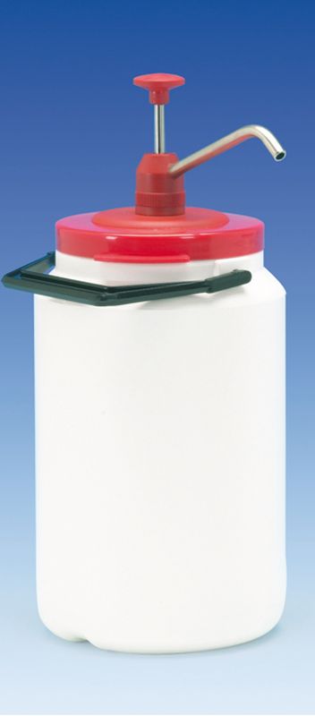 ZVG-ZetZubehr-Hygiene, Dosierpumpe aus Edelstahl mit Wandhalterung Edelstahl fr 3-Liter-Kanne