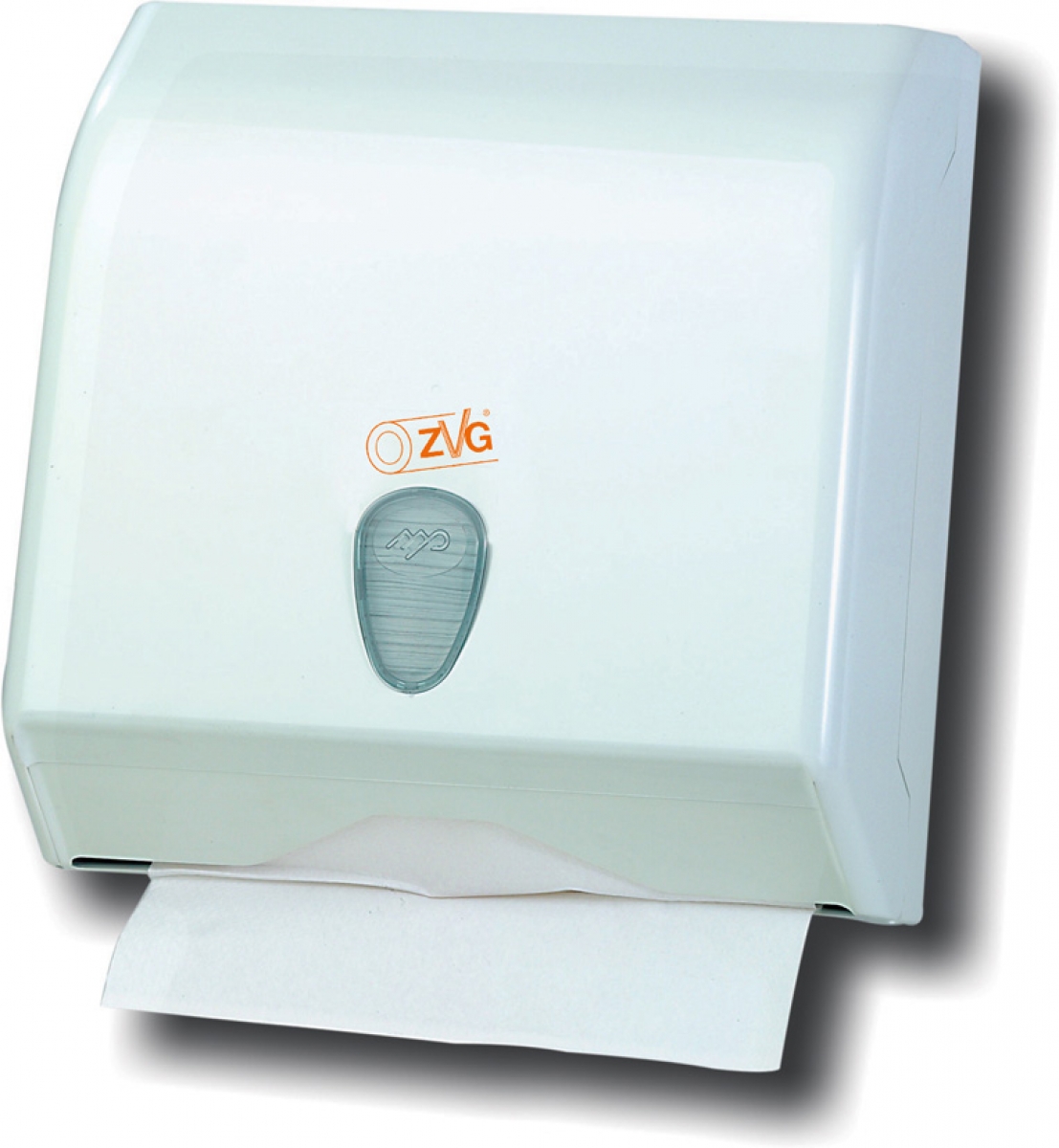 ZVG-ZetMatic-Hygiene, Falthandtuchspender klein, wei + Logo