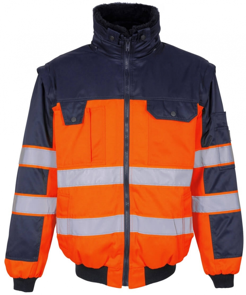 MASCOT-Workwear, Warnschutz-Multifunktionsjacke, Livigno, 300 g/m, orange/marine
