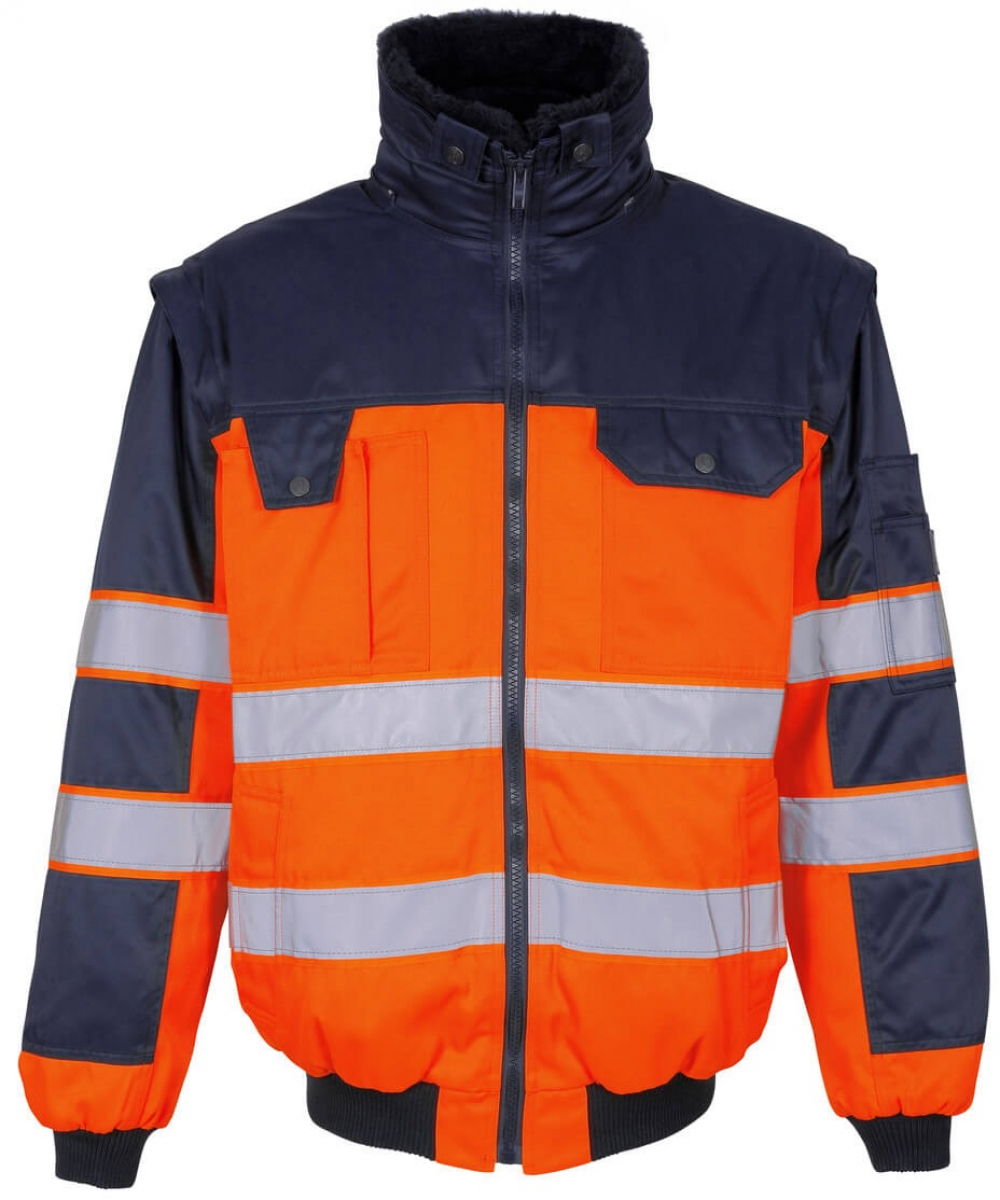 MASCOT-Workwear, Warnschutz-Multifunktionsjacke, Livigno, 300 g/m², orange/marine