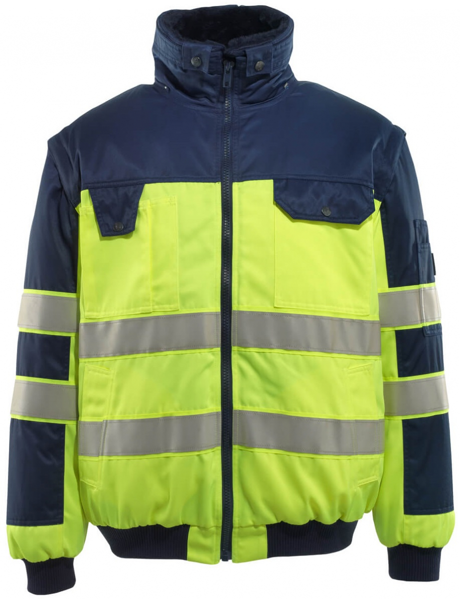 MASCOT-Workwear, Warnschutz-Multifunktionsjacke, Livigno, 300 g/m, gelb/marine