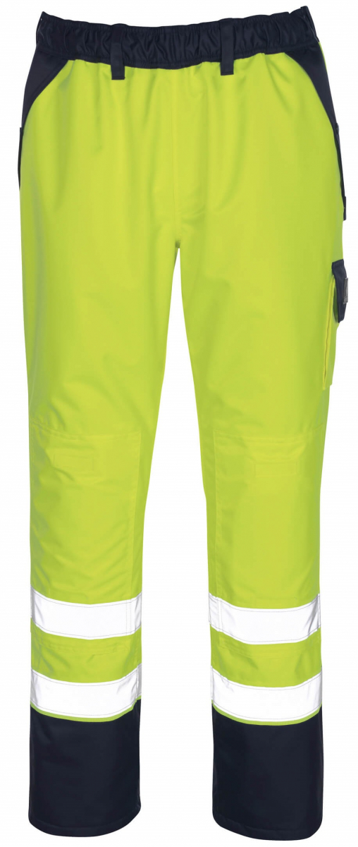 MASCOT-Workwear, Warnschutz-berziehhose, Linz, 240 g/m, gelb/marine