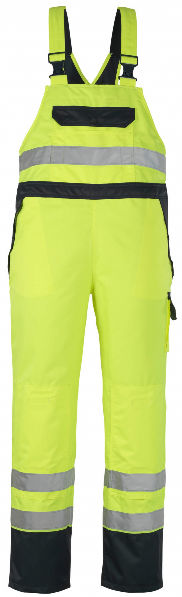 MASCOT-Workwear, Warnschutz-Überziehlatzhose, Wels, 240 g/m², gelb/marine