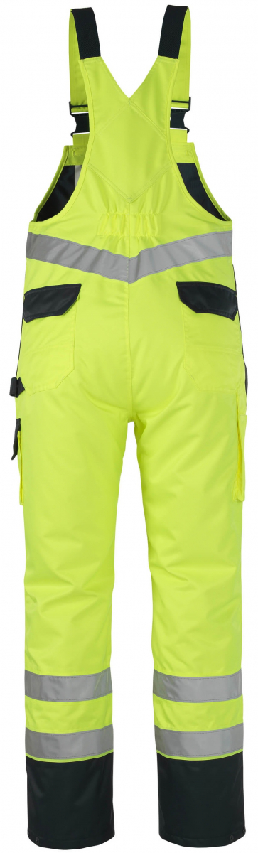 MASCOT-Workwear, Warnschutz-Überziehlatzhose, Wels, 240 g/m², gelb/marine