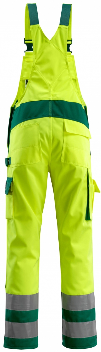 MASCOT-Workwear, Warnschutz-Arbeits-Berufs-Latz-Hose, BARRAS, MG310, gelb/grn