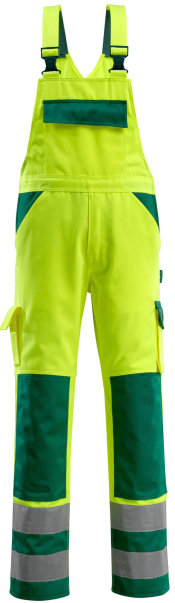 MASCOT-Workwear, Warnschutz-Arbeits-Berufs-Latz-Hose, BARRAS, MG310, gelb/grün