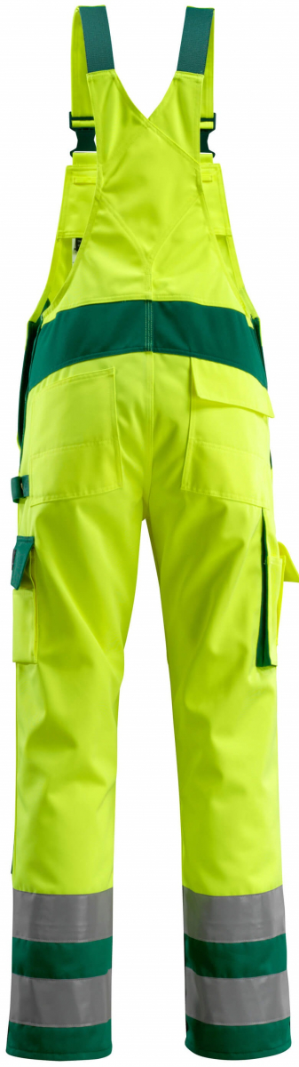 MASCOT-Workwear, Warnschutz-Arbeits-Berufs-Latz-Hose, BARRAS, MG310, gelb/grn