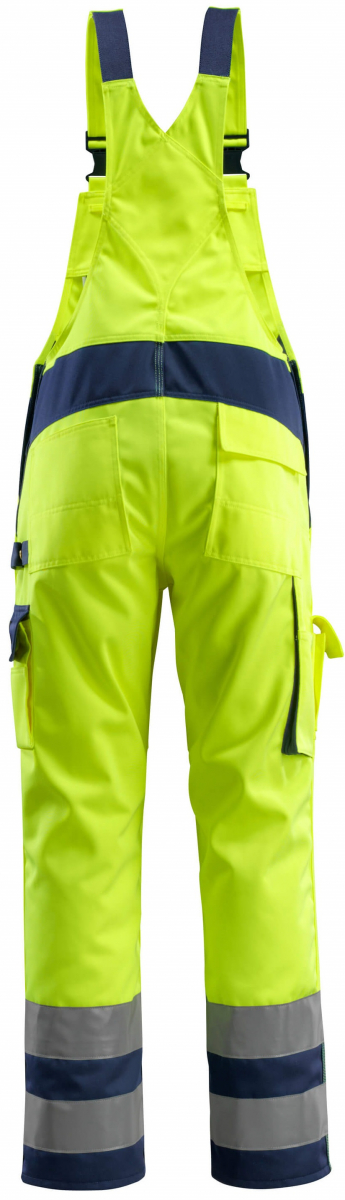 MASCOT-Workwear, Warnschutz-Latzhose, Barras, 76 cm, 310 g/m², gelb/marine