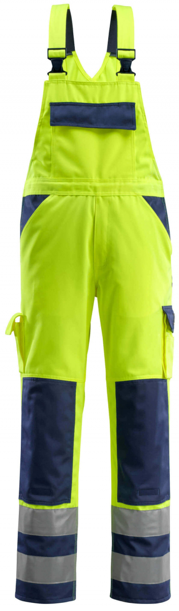MASCOT-Workwear, Warnschutz-Latzhose, Barras, 82 cm, 310 g/m², gelb/marine