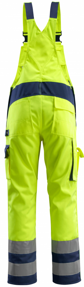 MASCOT-Workwear, Warnschutz-Latzhose, Barras, 82 cm, 310 g/m², gelb/marine