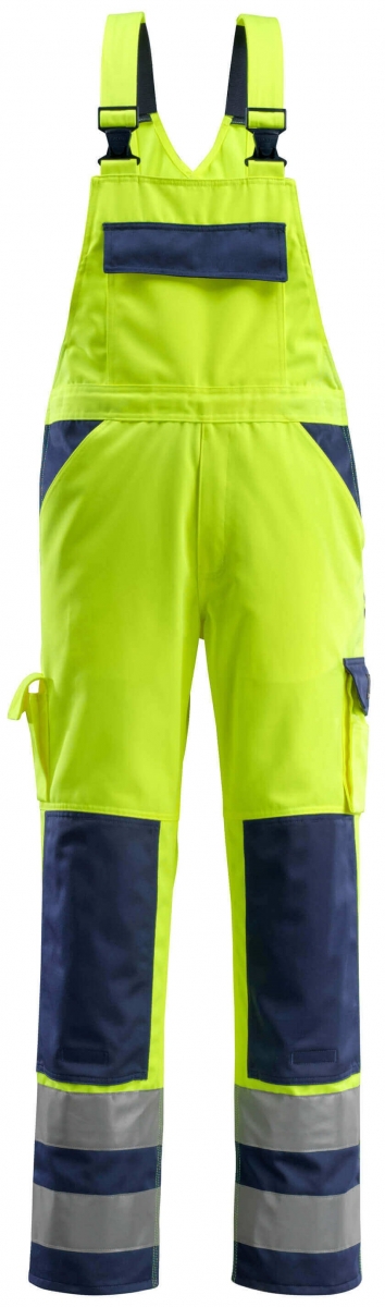 MASCOT-Workwear, Warnschutz-Latzhose, Barras, 90 cm, 310 g/m, gelb/marine