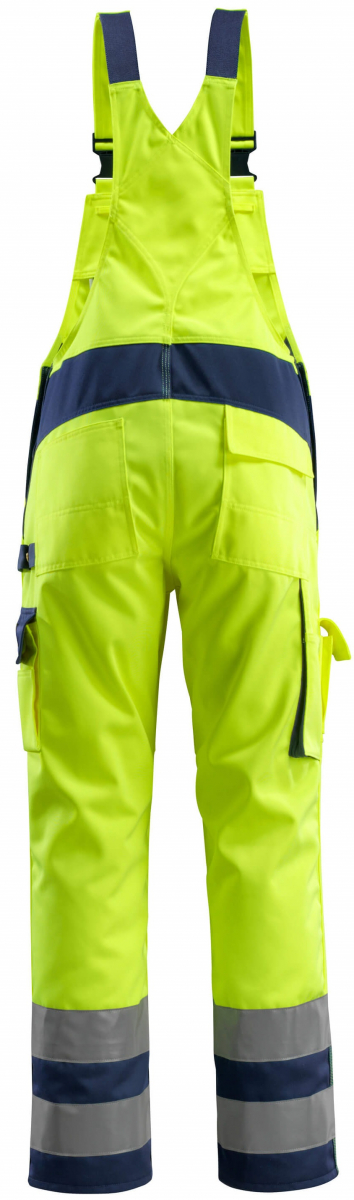 MASCOT-Workwear, Warnschutz-Latzhose, Barras, 90 cm, 310 g/m², gelb/marine