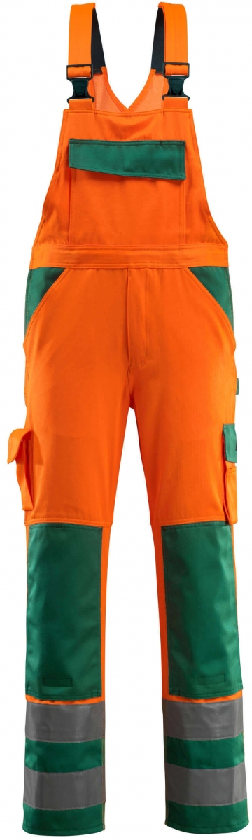 MASCOT-Workwear, Warnschutz-Latzhose, Barras, 82 cm, 290 g/m, orange/grn