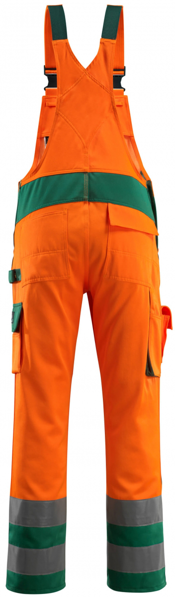 MASCOT-Workwear, Warnschutz-Latzhose, Barras, 82 cm, 290 g/m², orange/grün