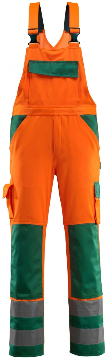 MASCOT-Workwear, Warnschutz-Latzhose, Barras, 90 cm, 290 g/m, orange/grn