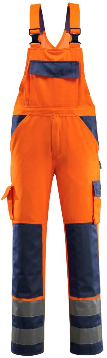 MASCOT-Workwear, Warnschutz-Latzhose, Barras, 76 cm, 290 g/m², orange/marine