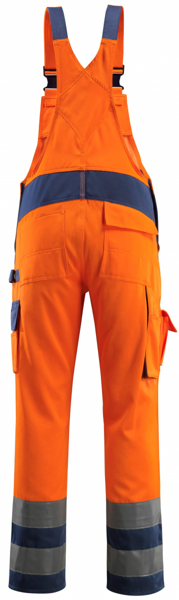 MASCOT-Workwear, Warnschutz-Latzhose, Barras, 76 cm, 290 g/m², orange/marine