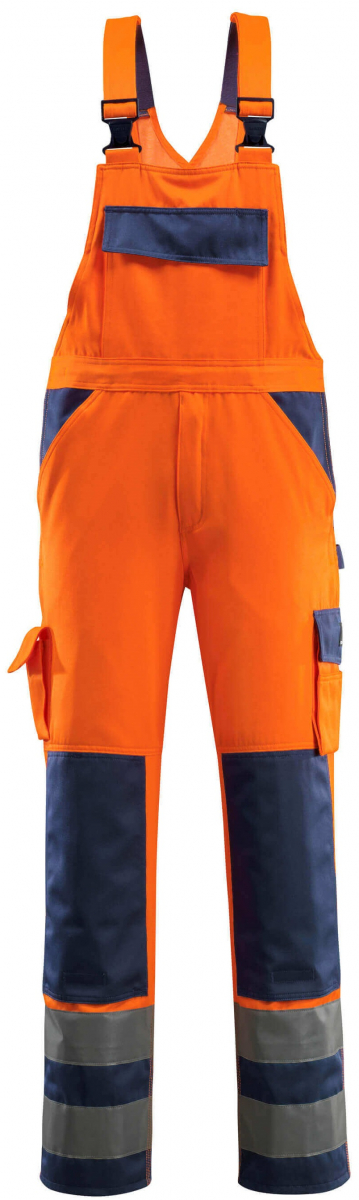 MASCOT-Workwear, Warnschutz-Latzhose, Barras, 82 cm, 290 g/m², orange/marine