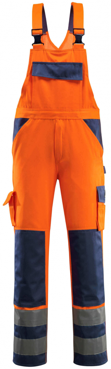 MASCOT-Workwear, Warnschutz-Latzhose, Barras, 90 cm, 290 g/m², orange/marine