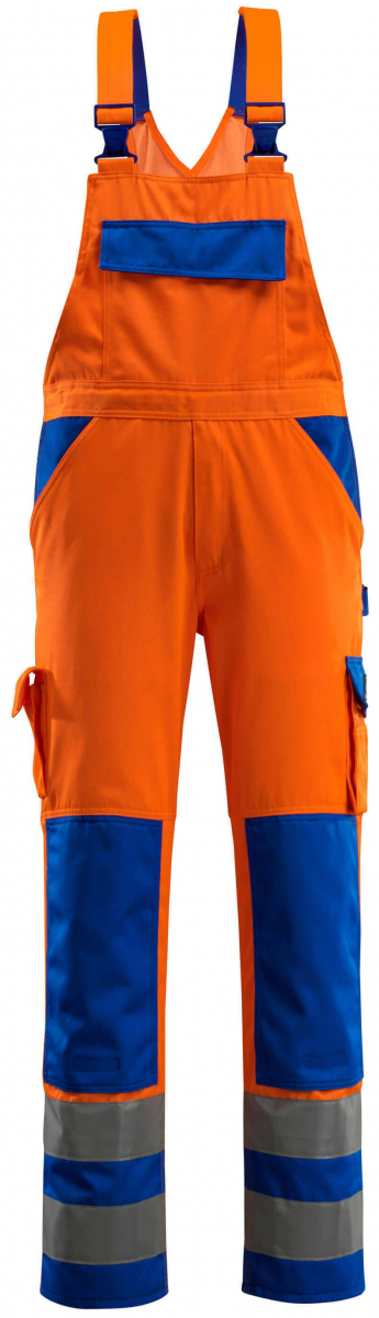 MASCOT-Workwear, Warnschutz-Latzhose, Barras, 82 cm, 290 g/m, orange/kornblau