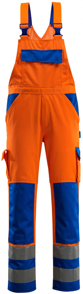MASCOT-Workwear, Warnschutz-Latzhose, Barras, 90 cm, 290 g/m², orange/kornblau