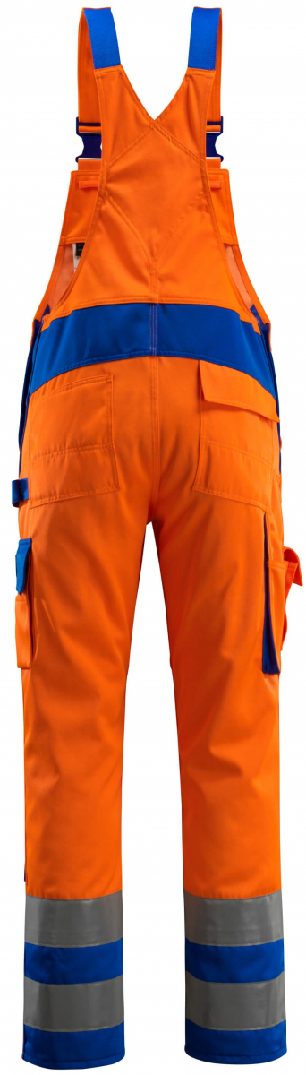 MASCOT-Workwear, Warnschutz-Latzhose, Barras, 90 cm, 290 g/m², orange/kornblau