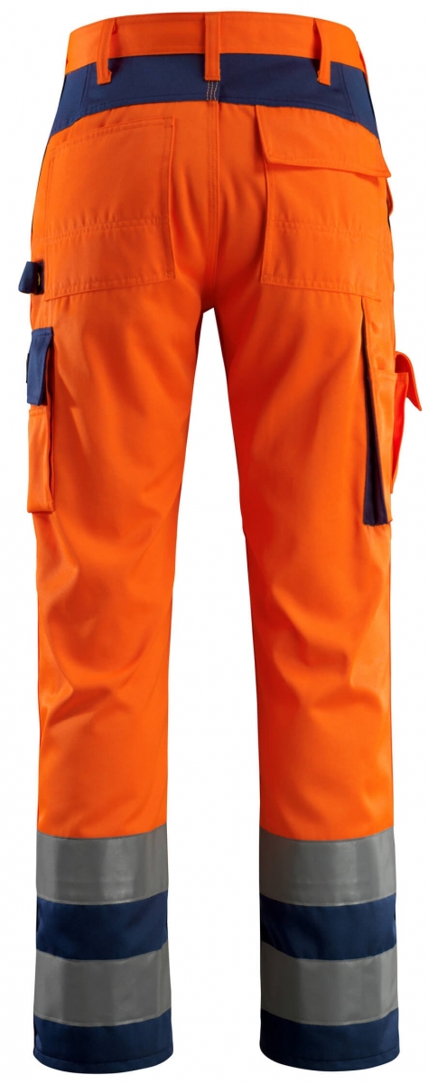 MASCOT-Workwear, Warnschutz-Arbeits-Berufs-Bund-Hose, OLINDA, MG290, orange/marine
