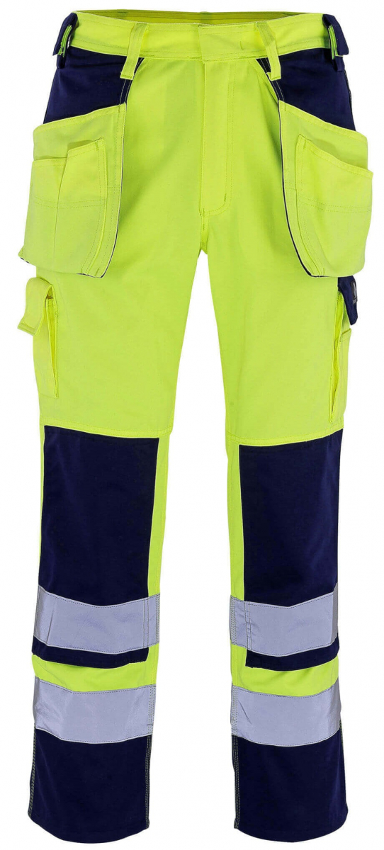 MASCOT-Workwear, Warnschutz-Bundhose, Almas, 90 cm, 310 g/m², gelb/marine