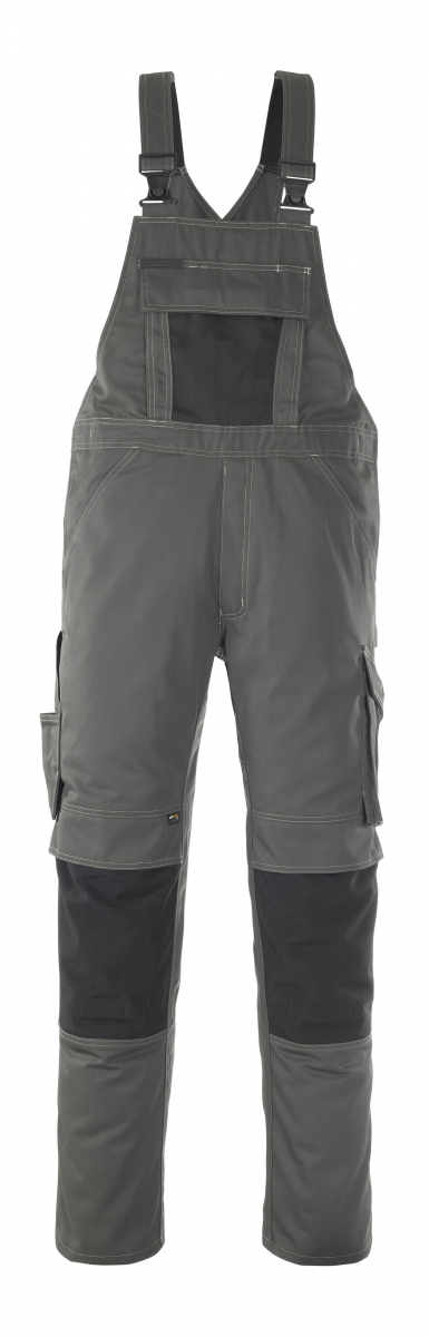 MASCOT-Workwear, Arbeits-Berufs-Latz-Hose, Leipzig, 76 cm, 340 g/m², dunkelanthrazit/schwarz