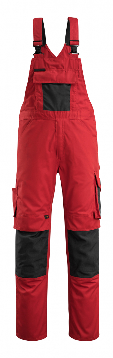 MASCOT-Workwear, Arbeits-Berufs-Latz-Hose, Augsburg, 82 cm, 270 g/m², rot/schwarz