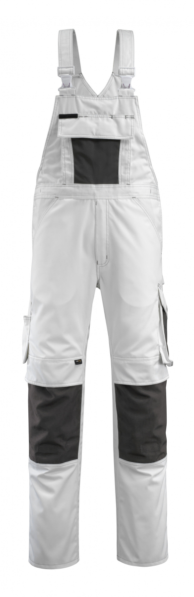 MASCOT-Workwear, Latzhose, Augsburg, 90 cm, 270 g/m², weiß/dunkelanthrazit