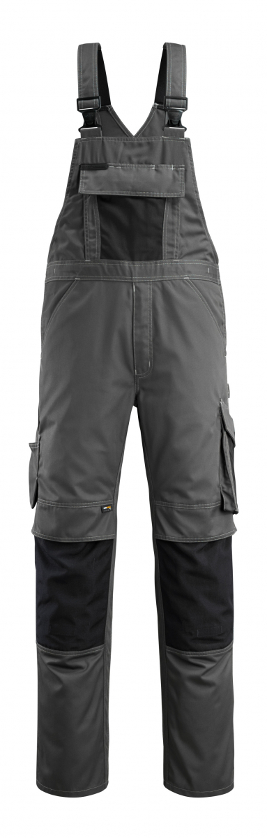 MASCOT-Workwear, Arbeits-Berufs-Latz-Hose, Augsburg, 76 cm, 270 g/m², dunkelanthrazit/schwarz