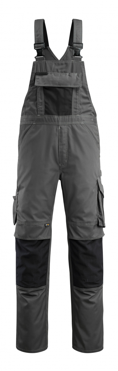 MASCOT-Workwear, Arbeits-Berufs-Latz-Hose, Augsburg, 76 cm, 270 g/m, dunkelanthrazit/schwarz